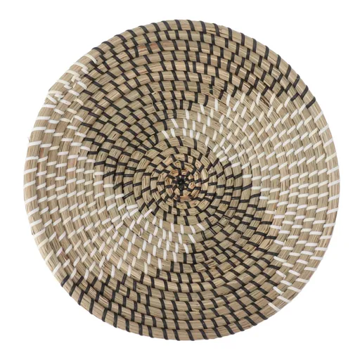 Woven Wall Basket Decor Handcrafted Seagrass Hanging Baskets Multifunction Woven Insulation Pad for Living Room Kitchen Type 2