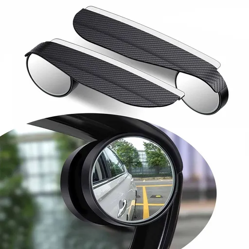 2 Pcs Car Blind Spot Mirror with Side Mirror Rain Guard,Carbon Fibre Rear View Mirror Rain Visor & 360° Adjustable HD Blindspot Mirror, Universal Automotive Exterior Accessories for Cars
