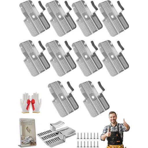 Drywall Repair Clips Kit No-Stud Wall Patch Support Durable Metal Fasteners for 1/2 and 5/8 Inch Dry Wall Hole Repairing DIY Fix Kit with Screws Universal Heavy Duty Stainless Steel (10 PCS)