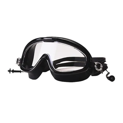 Large Frame High Grade Swim Goggles Waterproof Fogproof HD Swimming Glasses for Men Women Black