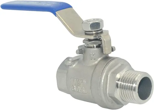 Full Port Ball Valve Male x Female S304 Stainless Steel Heavy Duty for Water, Oil, and Gas,1000WOG (1/2inch)