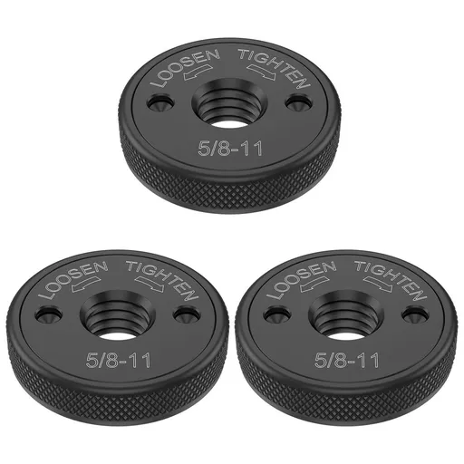 3Pcs Angle Grinder Flange Nut Steel 5/8 Inch - 11 Thread Quick Change Grinder Machine Locking Nut for Diamond Cutting Disc Cup Wheel