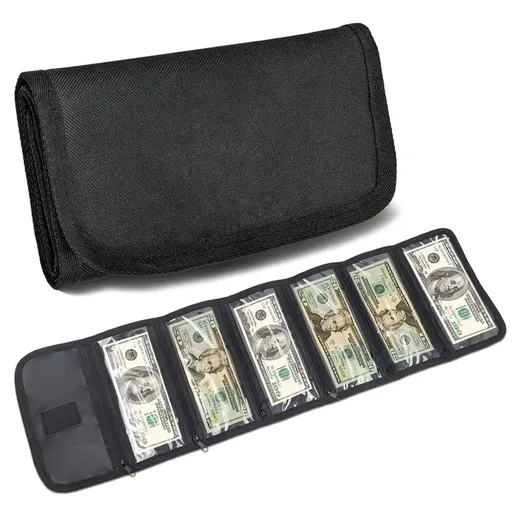 Money Organizer for Cash with 6 Zippered Pocket Multipack Money Pouch, Cash Bill Organizer, Money Bag Small Travel Money Holder for Budgeting, Receipt and Tips
