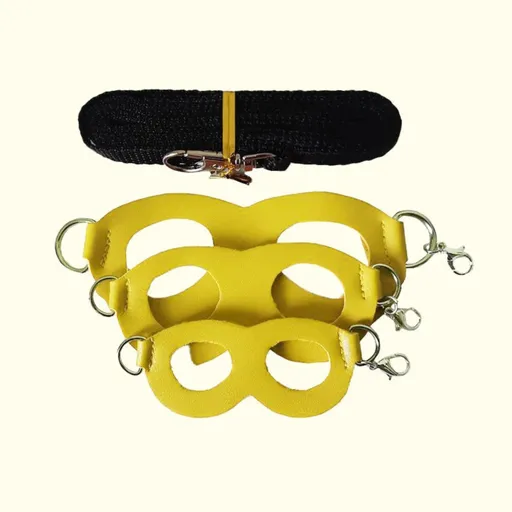 2-Pack yellow Small Mammal Harness Set – 6 Pcs (S/M/L ×2) + 2×1.5m Leashes for Secure Outdoor Handling