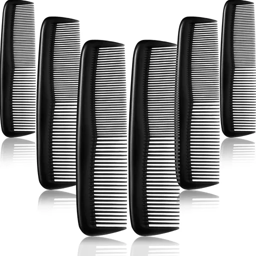 12 Piece Hair Brush Set Fine Plastic Hair Brush Pocket Size Unisex Fine Comb Black