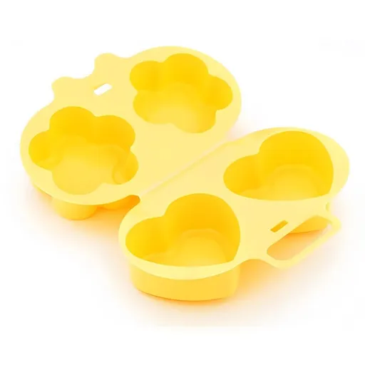 Egg Cooker, Microwave Egg Poacher, Quick & Easy 2-Cavity Egg Cooker for Perfect Poached Eggs in Minutes, Dishwasher & Microwave Safe