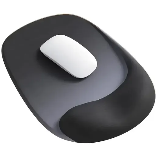 Ergonomic Gel Mouse Pad, 4-Layer Anti-Slip Breathable Support, Conforms to Wrist Prevents Strain, Pain-Free During Long Office Hours./black