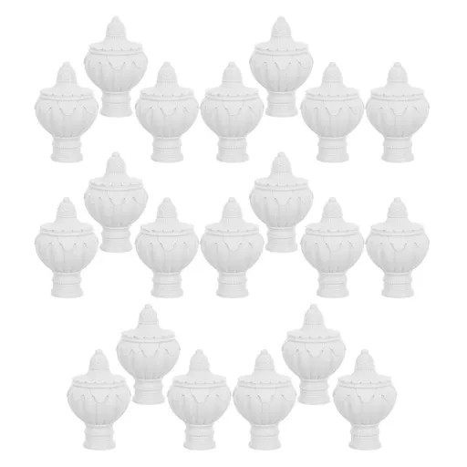 20Pcs Decorative White Curtain Rod End Caps Plastic for Home Curtain Pole Replacement