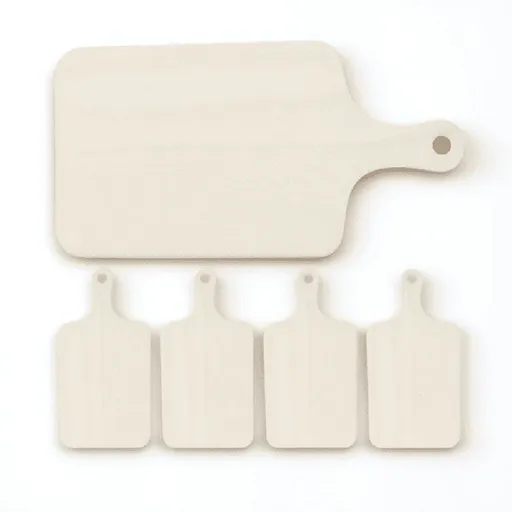 5Pcs Bread Serving Plate Wooden Tray Light Brown with Smooth Finish for Home Use