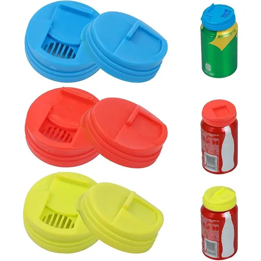 6 Soda Can Lids Leakproof Cap Press Type Splash Cap Beer Cans Cover Reusable Can Caps for Carnated Water Soft Drink Indoor Outdoor Accessories