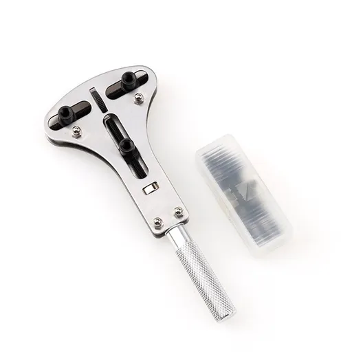 Watch Case Opener - Watch Opener - Metal - Watchmaker Tools - Watch Tools - Watch Repair - Watch Back Opener Key - With Opening Screws - For Diameters Smaller Than 55mm - 16*7cm - Silver