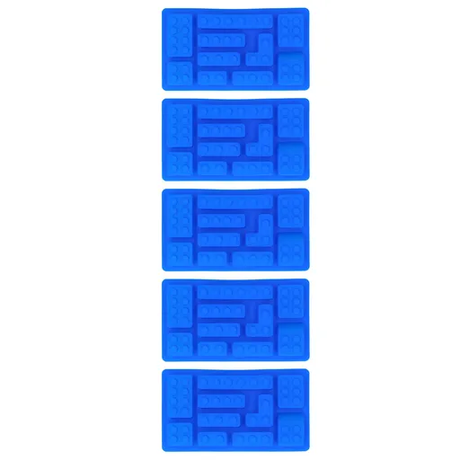 5Pcs Blue Silicone Ice Tray Mold Block Shape Chocolate Cake DIY Baking Mold for Bakery Home