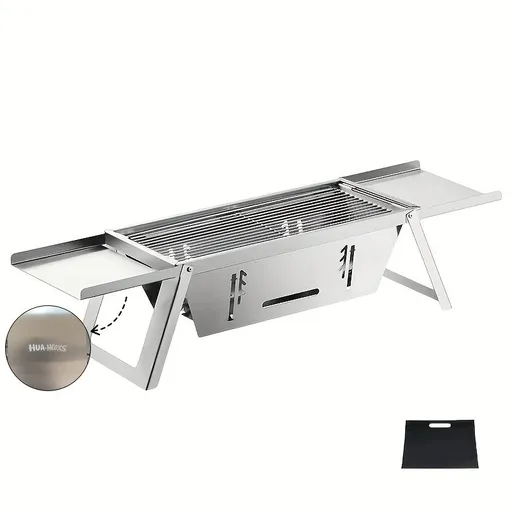 Silver Gray portable barbecue grill, outdoor grill, camping grill, lightweight grill, picnic grill, courtyard grill, Australian BBQ, even heat distribution grill