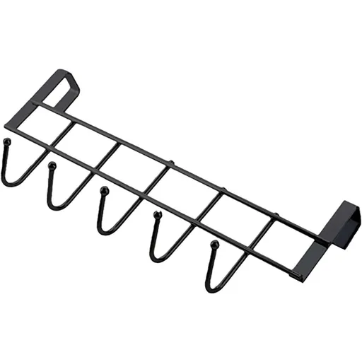 1 Piece Over The Door Hooks, Door Hanger, Over The Door Towel Rack, Door Coat Towel Hanger Door Coat Rack, No Drilling, Black, 45 x 28 cm