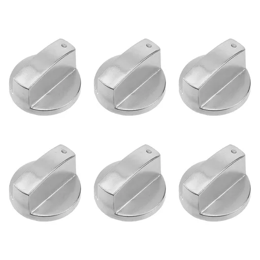 6Pcs Metal Stove Knobs for Gas Stove Kitchen Use Replacement Silver