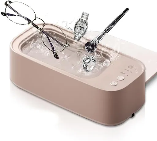 45000Hz Ultrasonic Cleaner with 3 Cleaning Modes for Glasses Jewelry Dentures, Pink