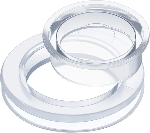 2 Inch Patio Table Umbrella Hole Ring with Cap Set Silicone Transparent Umbrella Thicker Hole Ring Plug and Cap Set or Outdoor Patio Garden Beach Table Umbrella Plug (Clear,1 Set)