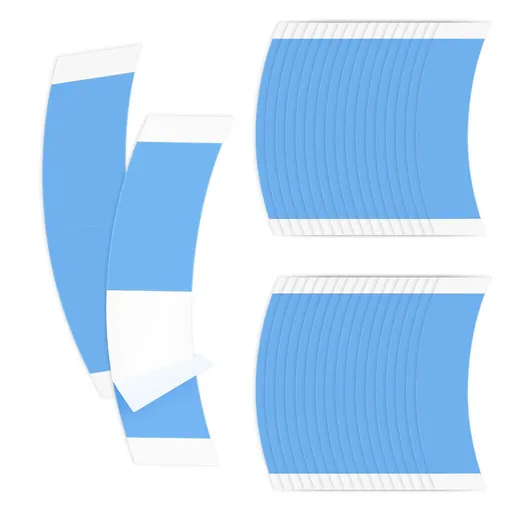 36 Pack Double Sided Wig Tape Strips, Waterproof Invisible Adhesive for Lace Front Wigs, Toupees and Hair Replacement Systems, Blue