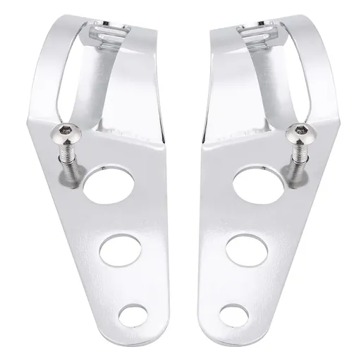 Motorcycle Headlight Mount Bracket Fork Tube Clamp Kit 35-43mm Chrome for Chopper Cafe Racer