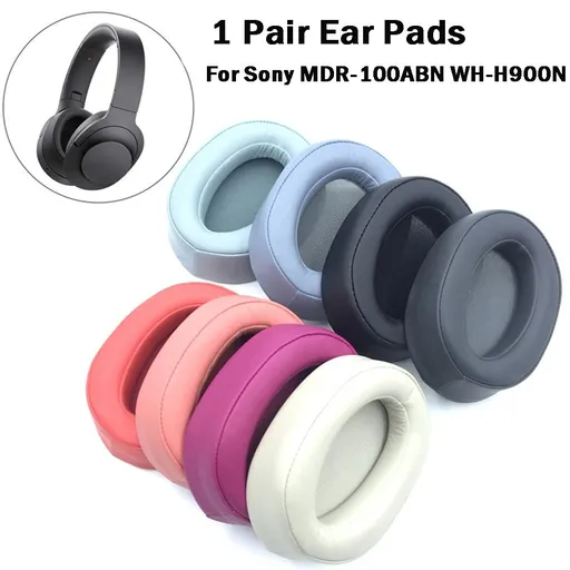 Replacement Ear Pads Compatible with Sony MDR-100ABN WH-H900N Soft PU Leather Black