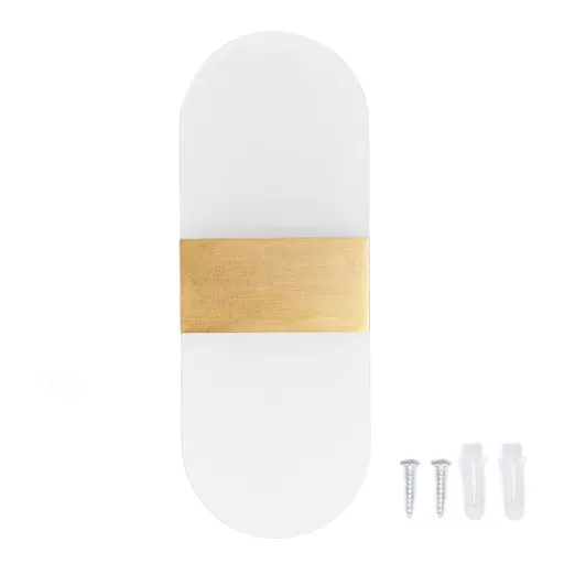 LED Wall Light Acrylic 360° Up Down 6W Warm Modern Wall Lamp for Hallway Bedroom Restaurant 90‑265V Gold
