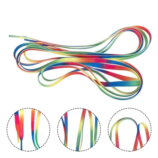 1Pair Universal Shoe Laces Flat Colored Replacement for Roller Skate Accessories