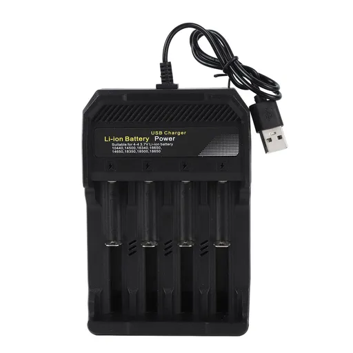 18650 Battery Charger Universal Smart 4 Bay Compact Portable USB Charger for Lithium Li Ion Batteries