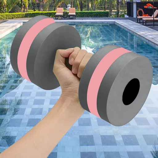 Aquatic Dumbells, High-Density EVA-Foam Dumbbell, Water Aerobic Exercise Foam Dumbbell Pool Resistance, Water Fitness Barbells Hand Bar, Exercises Equipment for Weight Loss, Gray