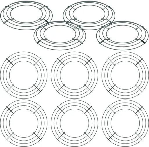 10 Packs Christmas Metal Wreath Frame Green Round Wire Wreath Making Ring DIY Macrame Floral Crafts Wire Form Christmas Decoration Door Craft (10 Inches)