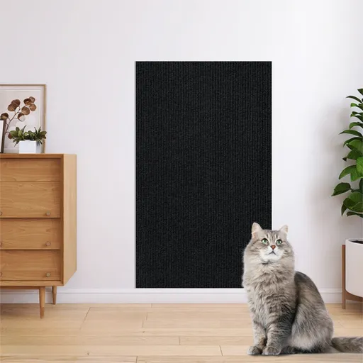 40 x 100 CM Black Self-Adhesive Cuttable Cat Scratching Mat - Durable Wall Climber / Floor Nest Pad / Furniture Protector for Cats & Dogs