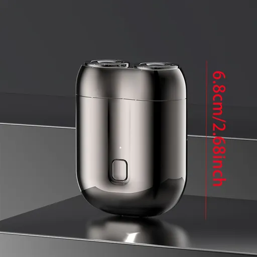 Portable Electric Shaver with Floating Head System & Washable Blades - Fast-Charging Type-C, 30-Min Runtime, One-Touch Start, Shaver for Travel, Business, & On-the-Go Grooming Grey