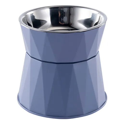 Dog Bowl Raised Cat Food Water Bowls with Detachable Elevated Stand Pet Stainless Steel Feeder Bowl No-Spill Anti Slip Blue