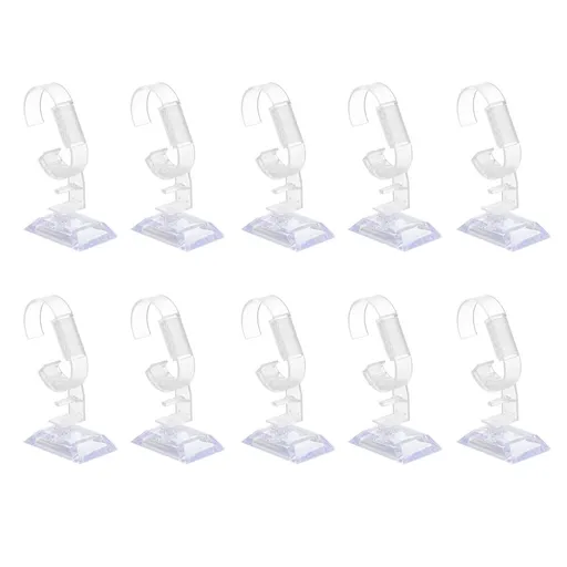 10Pcs Watch Display Racks Transparent Plastic Holders for Bracelets and Watches Storage