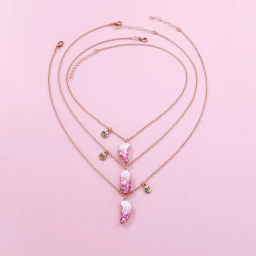 Friendship Necklace Best Friend Necklace for 3 Girls Magnetic Matching Heart Pendant BFF Necklaces for Sister