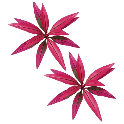23.6 Inch Artificial Brazilian Wood Dracaena Tree 2-Pack UV Resistant Faux Potted Plants with Fabric Blooms for Outdoor Patio Porch and Indoor Home Decor Maintenance Free