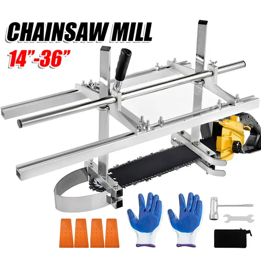 Chainsaw Mill Adjustable Aluminum Steel 14-36 Inch Compatible for Wood Cutting