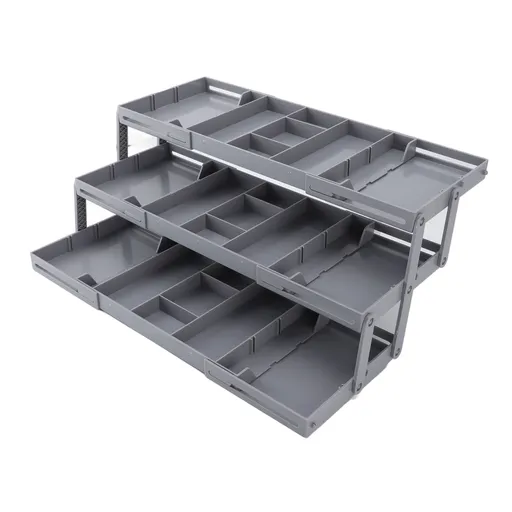 Drawer Organizer Single Row Expandable Folding Jewelry Organizer Tray Earring Storage Display Case for Office Bathroom Kitchen Makeup 3 Layers