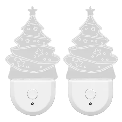 Xmas Tree LED Night Light Dusk To Dawn Sensor Plug and Play Energy Saving RGB Plug in Night Light for Bathroom Bedroom UK Plug 220V