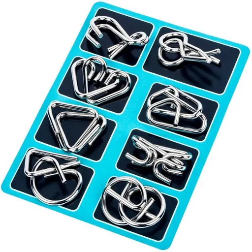 Blue Metal Puzzle Brain Teaser for Brain Training