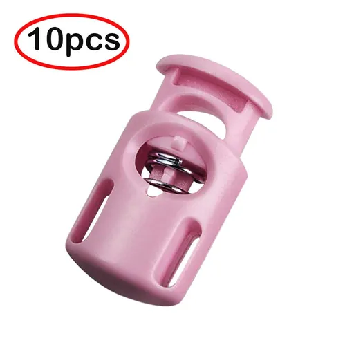 10 Pieces Cord Locks, Plastic Spring Toggle Stoppers for Drawstrings Paracord Shoelaces Bags and Clothing, Pink