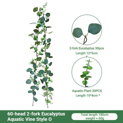 Eucalyptus Aquatic Vine - 60 Heads 2 Forks - O