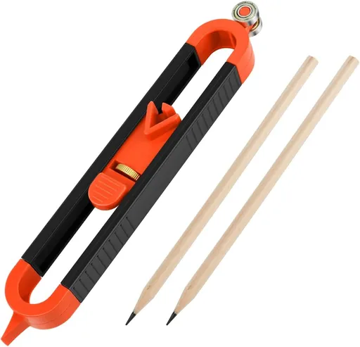 1 Pack Precise Contour Scribe Tool with 2 Pencil, Upgrade Contour Measuring Tool with Adjustable Lock for Woodworking Finish Carpenter, DIY Handyman, Construction