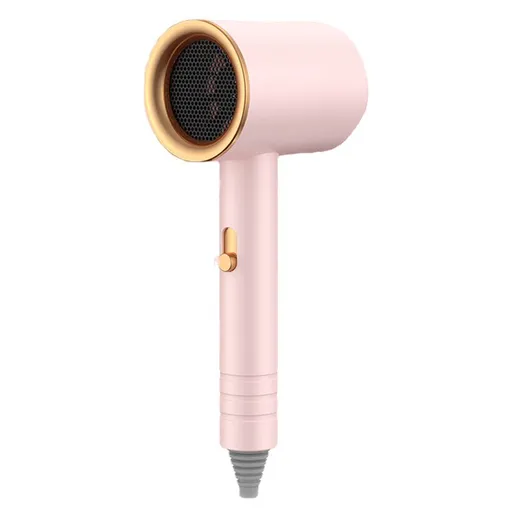 Hair Drier Mute 360 Degree Rotatable Nozzle Fast Drying ABS PP Portable Blow Dryer for Home Salon Rose avec lumière bleue