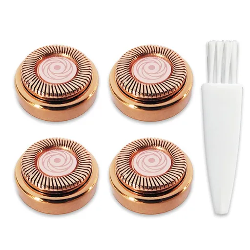 Women Facial Hair Remover Replacement Heads for flawless facial hair remover Tool for Women Gold-Plated Rose Gold 4 Count