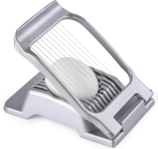 Egg Slicer Stainless Steel Wire Aluminum for Hard-Boiled Eggs Strawberries (Silver)