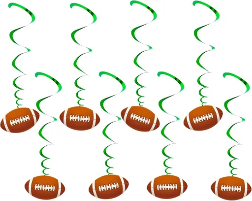 Football Hanging Swirls Party Decorations Football Game Day Birthday Sports Theme Party Supplies Wall Ceiling Streamer Banner Indoor Outdoor Home Decor