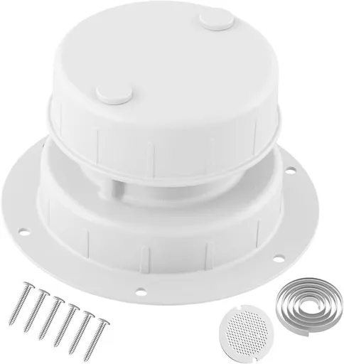 RV Plumbing Vent Cap - Aluminum Trailer Roof Pipe Vent Cover - Weatherproof Durable Replacement for RV Camper Motorhome - Black 1-Pack