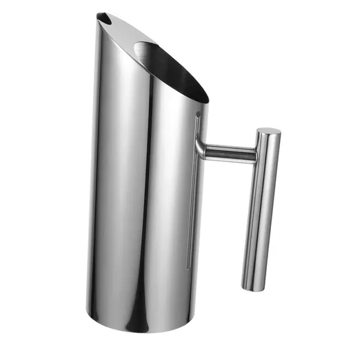 Stainless Steel Water Pitcher for Home and Bar Polished Metal Beverage Container for Cold Drinks Juice Tea and Cocktail Mixing Fridge Pitcher 1.0L