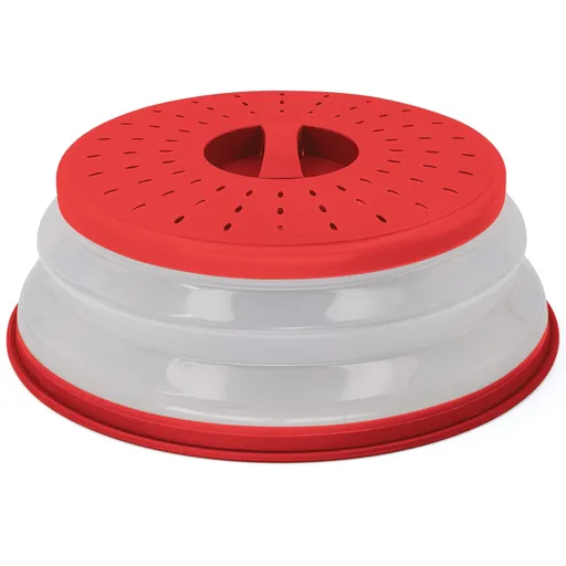 Microwave Cover for Food, Collapsible Microwave Splatter and Plate Covers Easy Grip Lid and Food Strainer