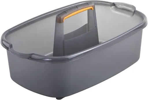 Multi-functional Storage Box with Handle 39x25x19cm Grey - Bathroom Kitchen Office Organiser Basket for Cleaning Supplies